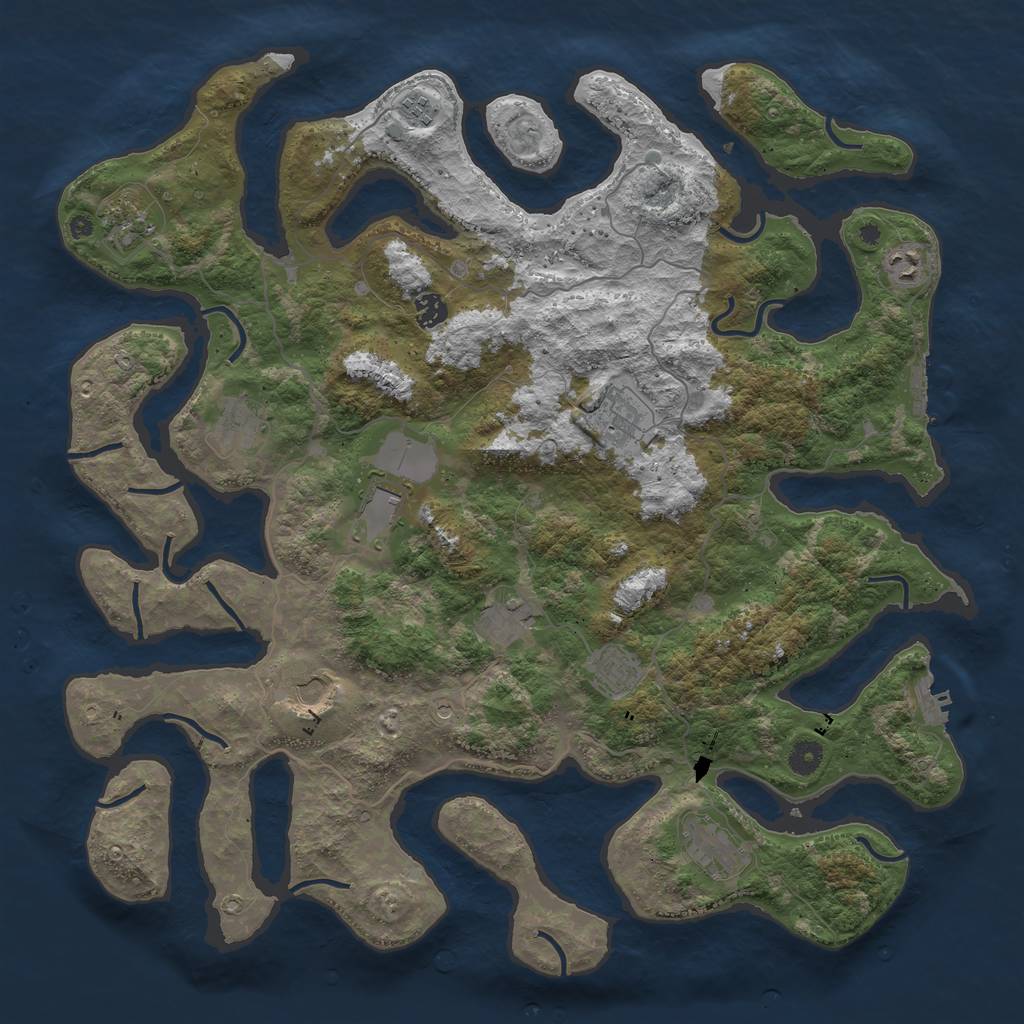 Rust Map: Procedural Map, Size: 4498, Seed: 4995, 16 Monuments
