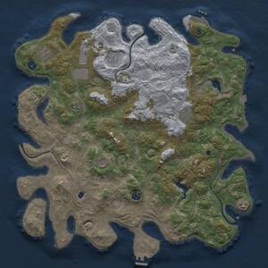 Thumbnail Rust Map: Procedural Map, Size: 4498, Seed: 4995, 16 Monuments