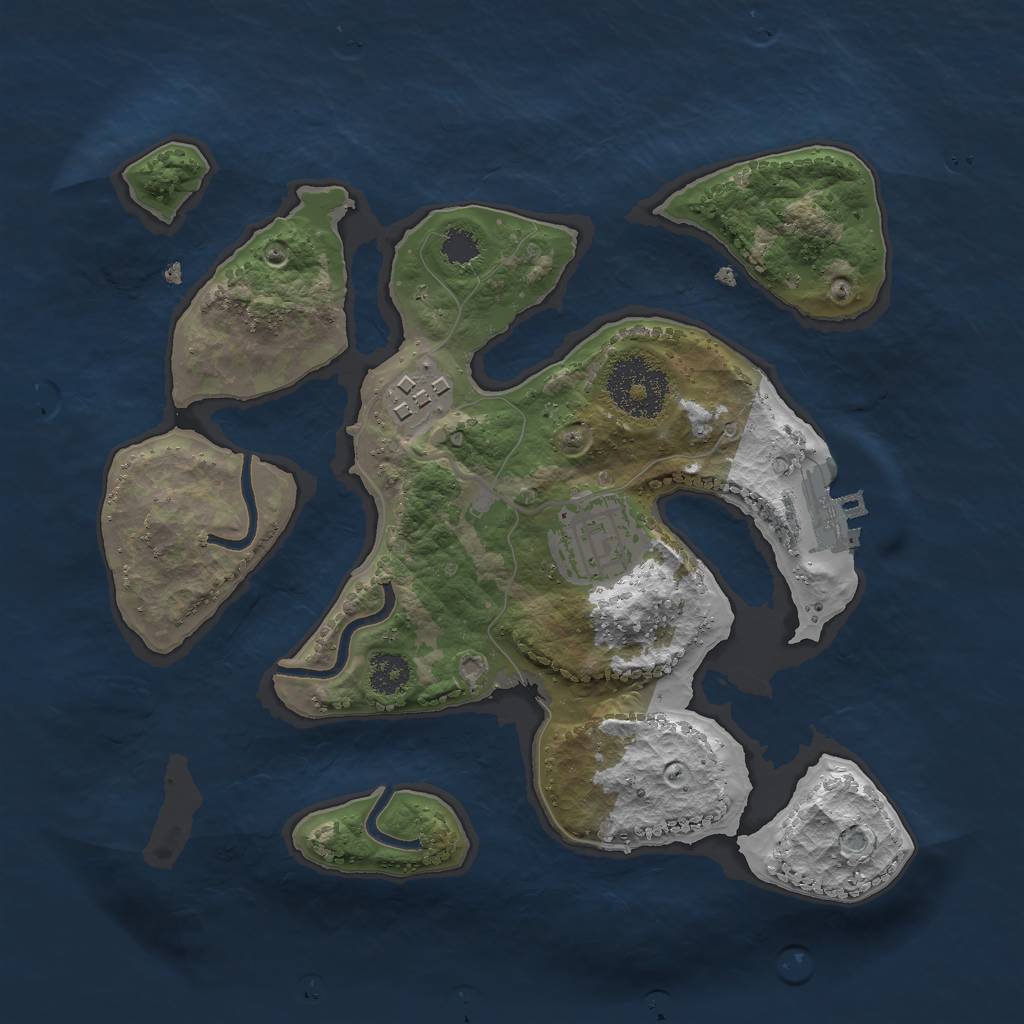 Rust Map: Procedural Map, Size: 2530, Seed: 2403199, 5 Monuments