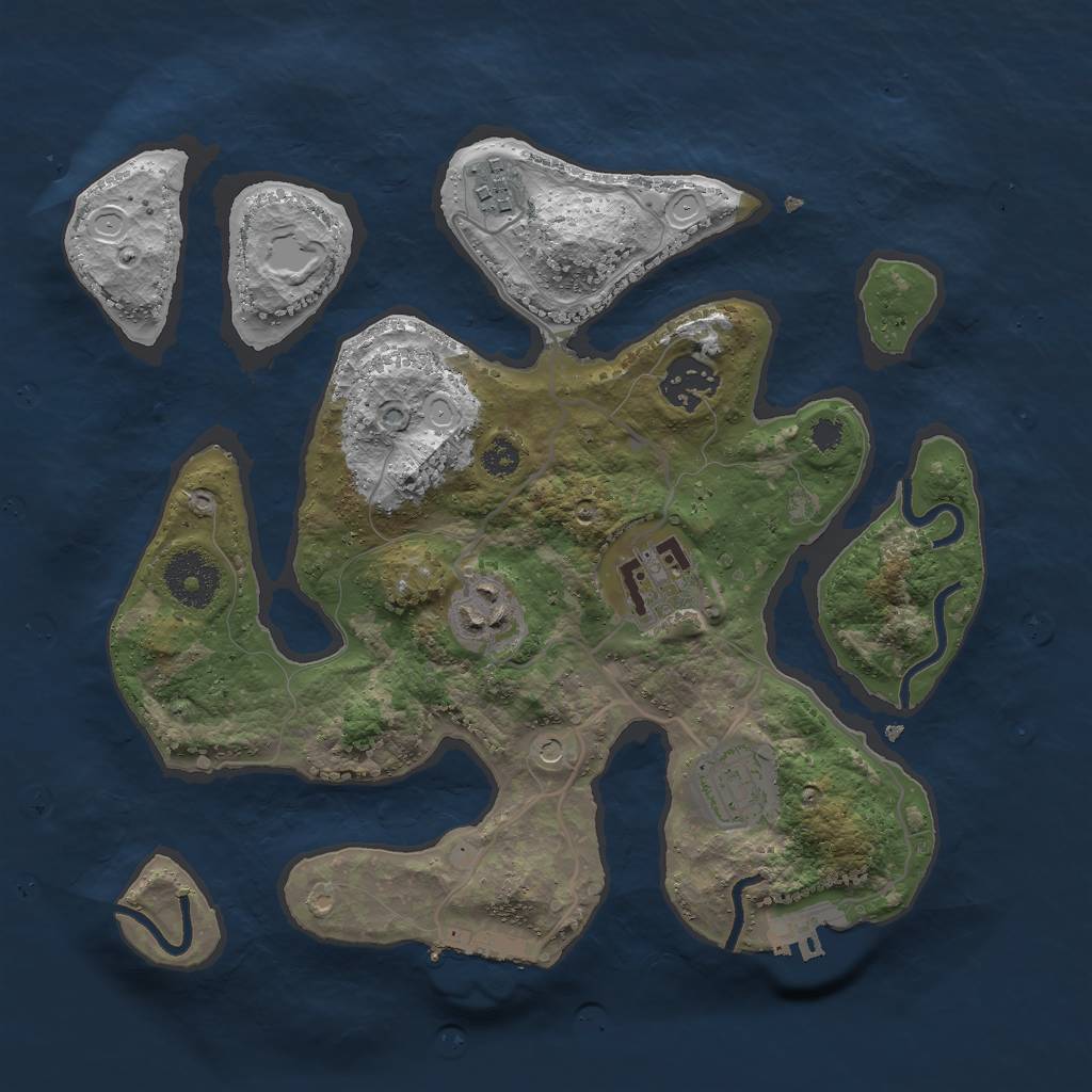 Rust Map: Procedural Map, Size: 3000, Seed: 95808058, 13 Monuments