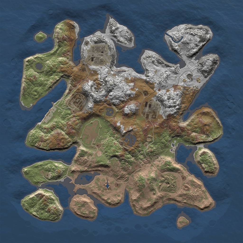 Rust Map: Procedural Map, Size: 3000, Seed: 712716, 11 Monuments