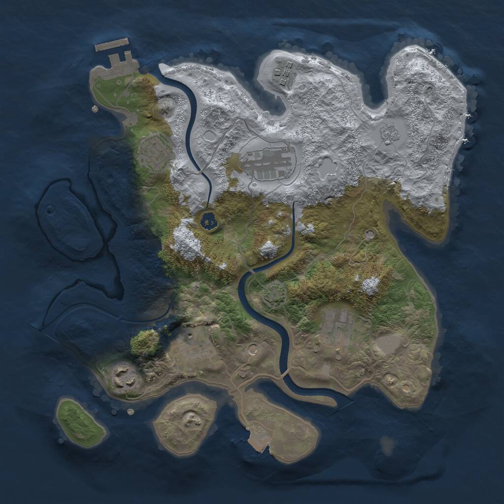 Rust Map: Procedural Map, Size: 3000, Seed: 712716, 11 Monuments
