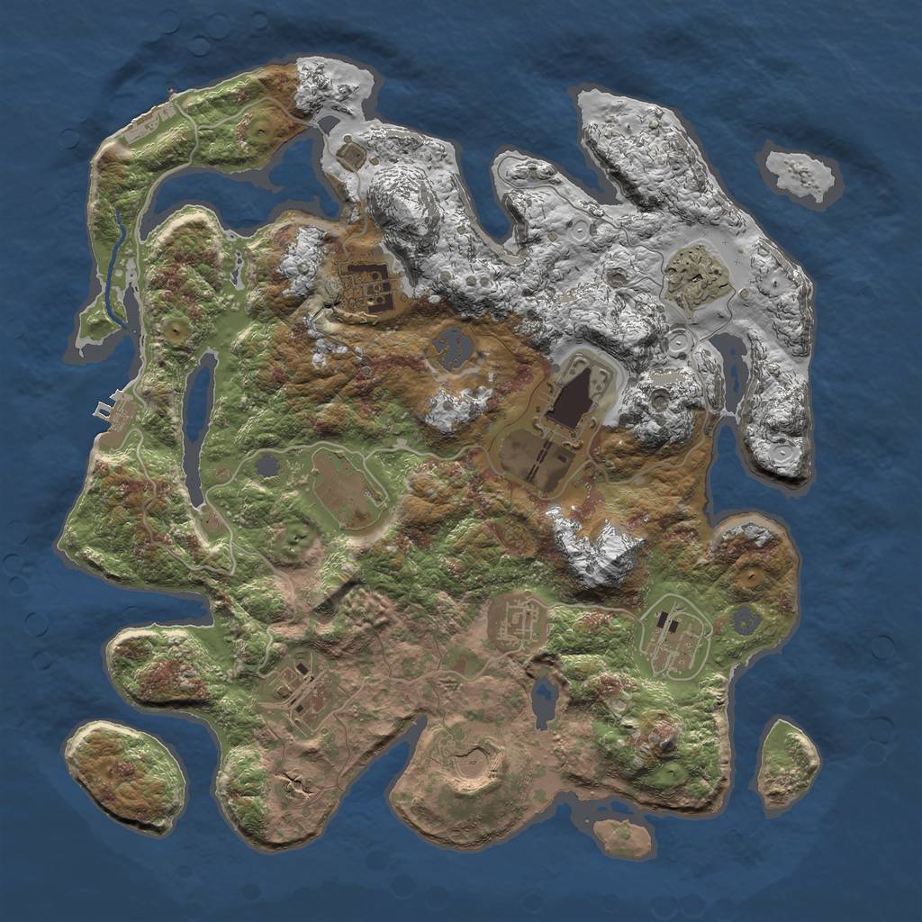Rust Map: Procedural Map, Size: 3500, Seed: 1949551982, 15 Monuments