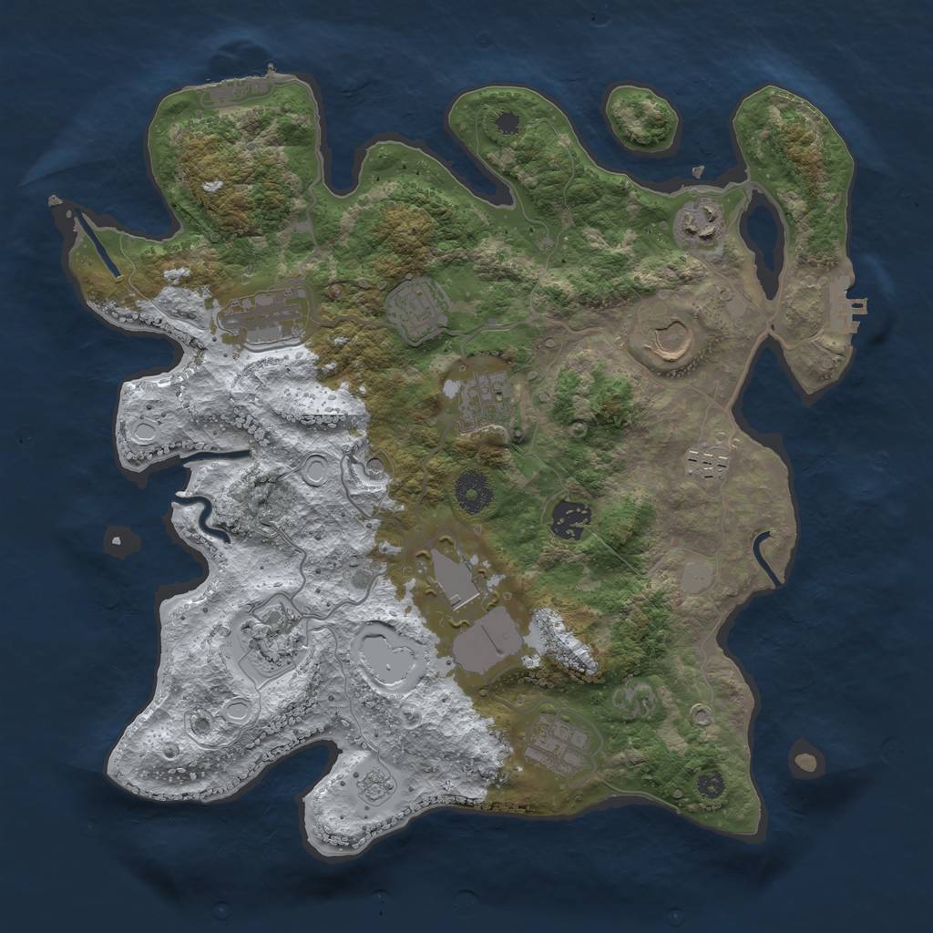 Rust Map: Procedural Map, Size: 3500, Seed: 204207766, 19 Monuments