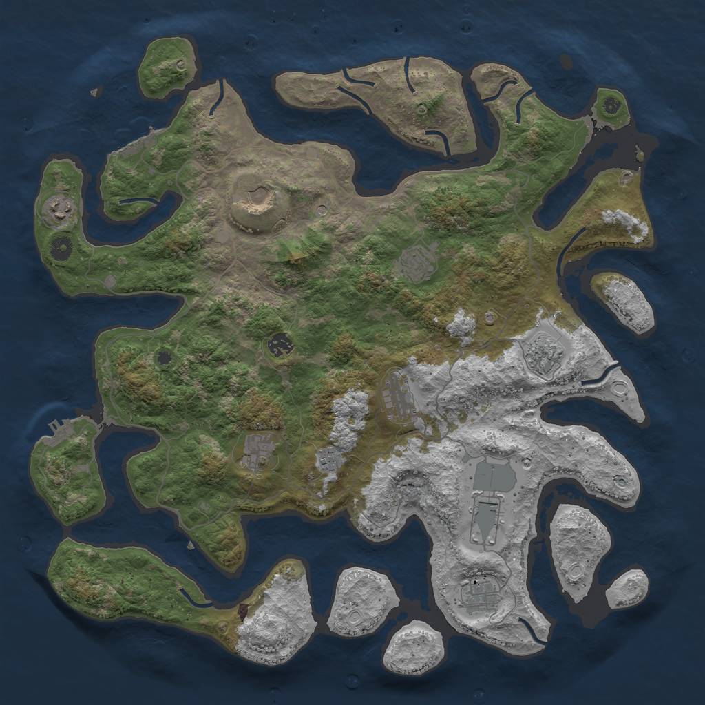 Rust Map: Procedural Map, Size: 4500, Seed: 8546214, 21 Monuments