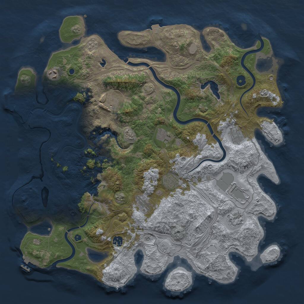Rust Map: Procedural Map, Size: 4500, Seed: 8546214, 16 Monuments