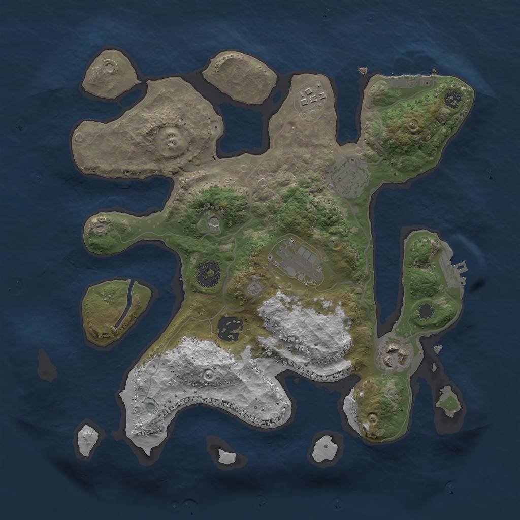 Rust Map: Procedural Map, Size: 3000, Seed: 121774611, 10 Monuments