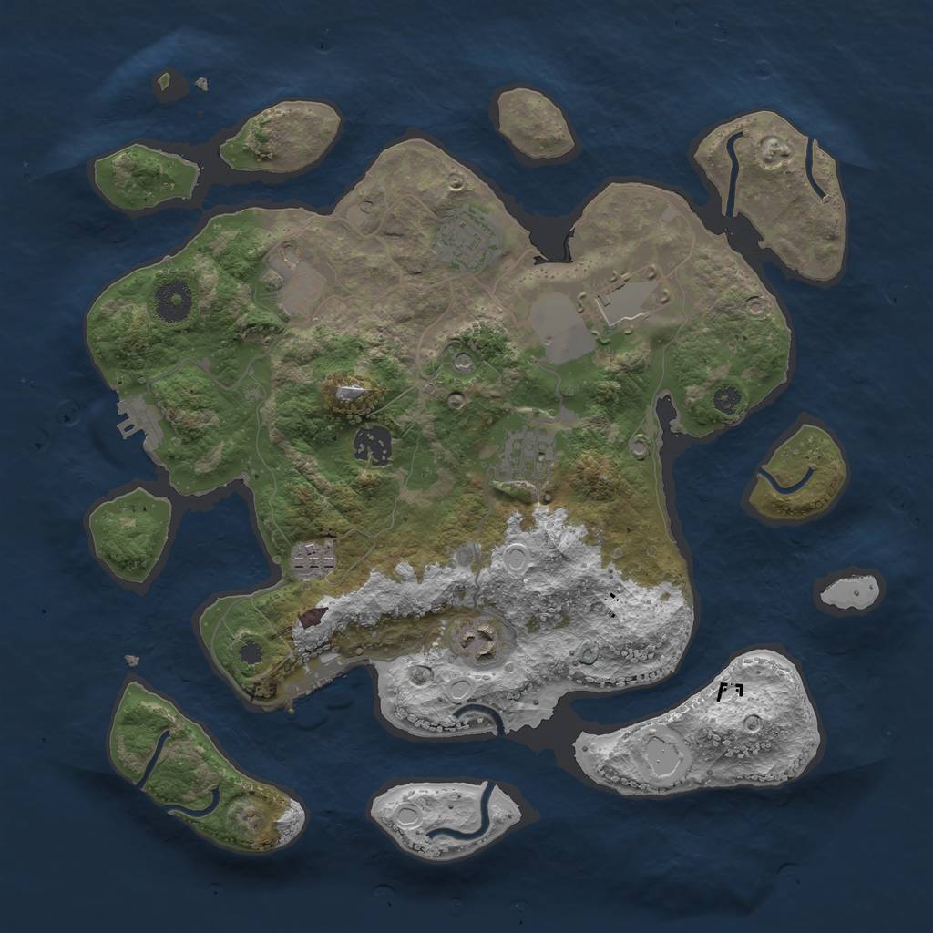 Rust Map: Procedural Map, Size: 3500, Seed: 98775564, 15 Monuments
