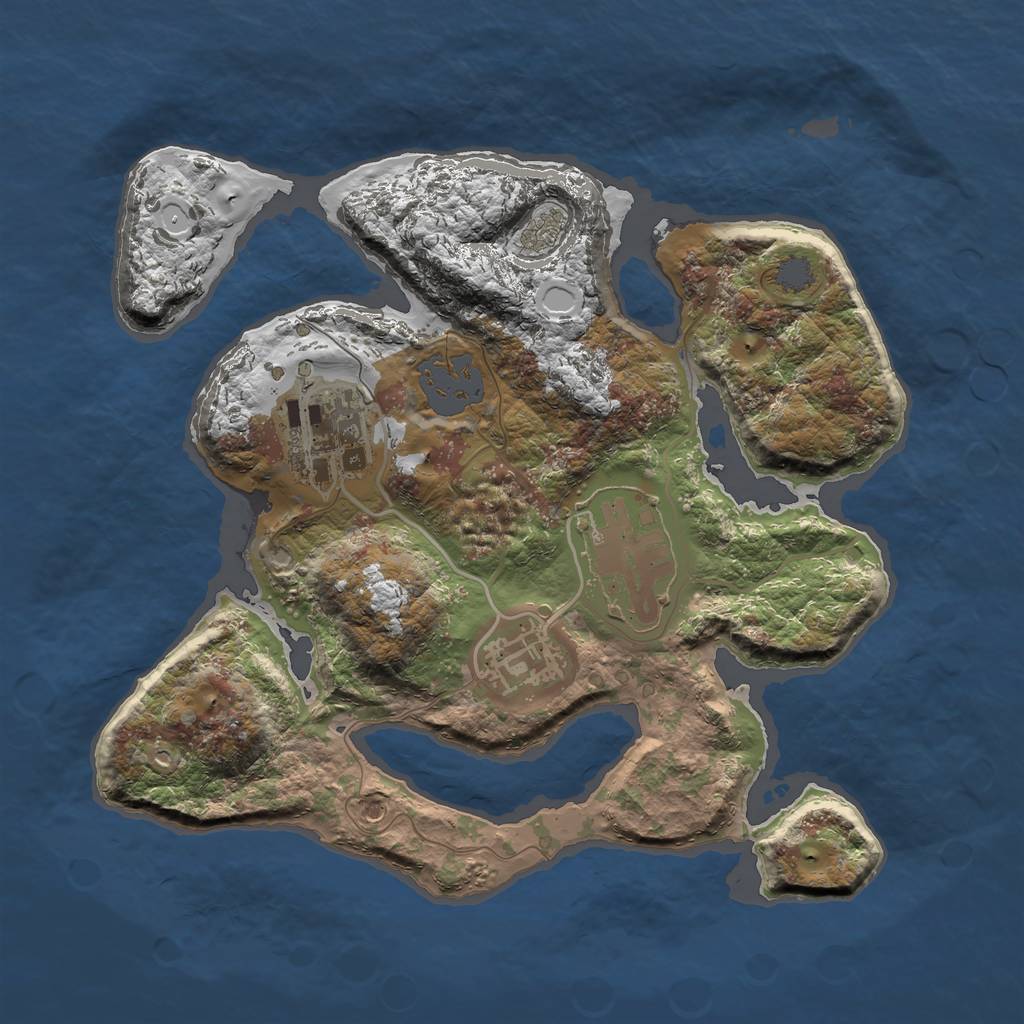 Rust Map: Procedural Map, Size: 2400, Seed: 1916767214, 8 Monuments