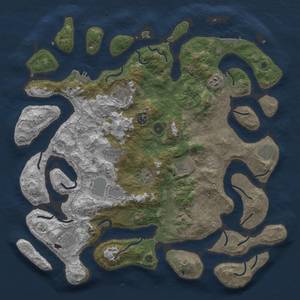 Thumbnail Rust Map: Procedural Map, Size: 4500, Seed: 369, 17 Monuments