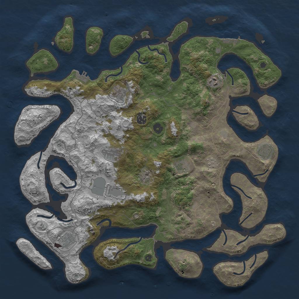 Rust Map: Procedural Map, Size: 4500, Seed: 369, 17 Monuments