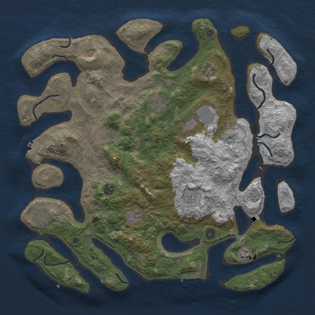 Rust Map: Procedural Map, Size: 4500, Seed: 65514541, 22 Monuments
