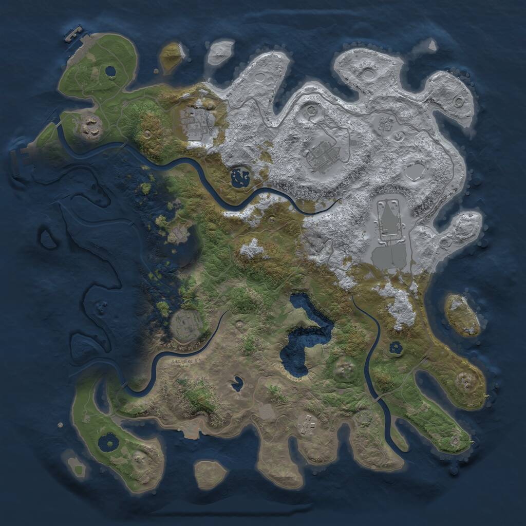Rust Map: Procedural Map, Size: 4000, Seed: 233342672, 14 Monuments