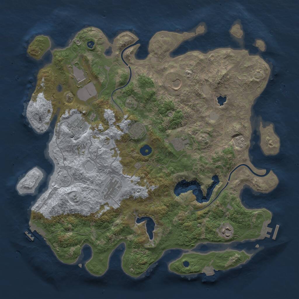 Rust Map: Procedural Map, Size: 4000, Seed: 1564879, 14 Monuments