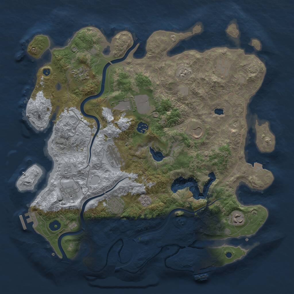 Rust Map: Procedural Map, Size: 4000, Seed: 1564879, 16 Monuments