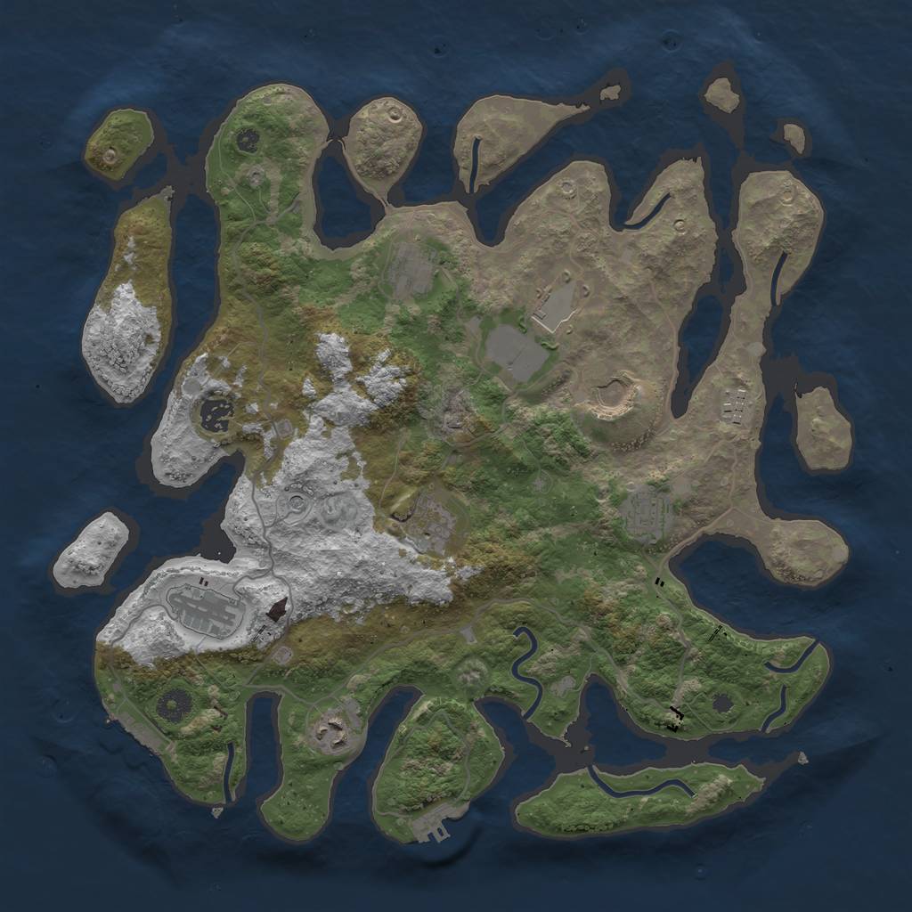 Rust Map: Procedural Map, Size: 4000, Seed: 1564879, 14 Monuments