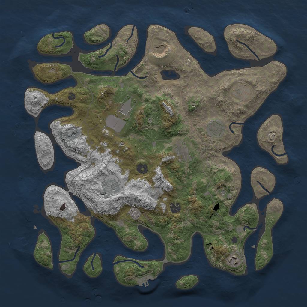 Rust Map: Procedural Map, Size: 4250, Seed: 48712, 13 Monuments