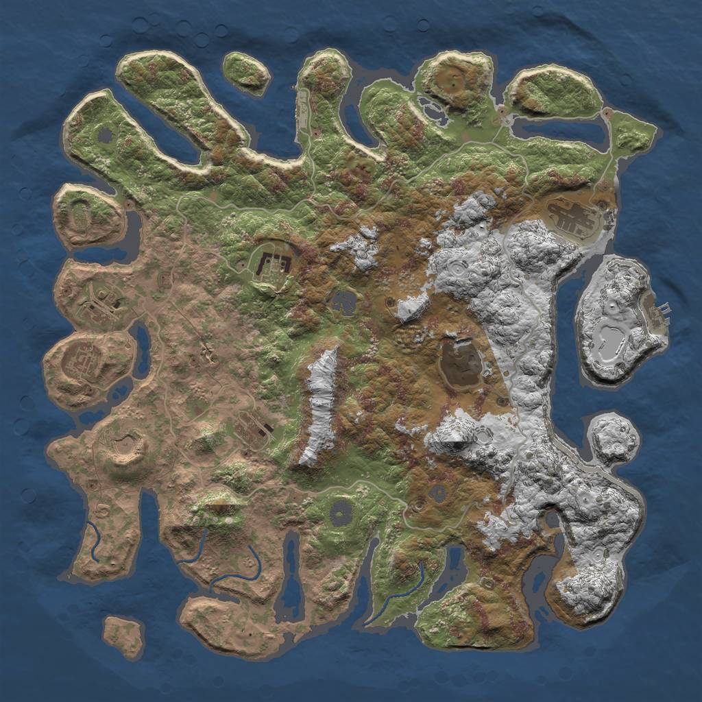 Rust Map: Procedural Map, Size: 4250, Seed: 376665, 14 Monuments
