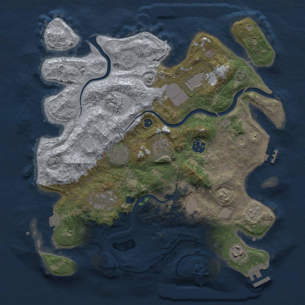 Rust Map: Procedural Map, Size: 3500, Seed: 644802465, 15 Monuments