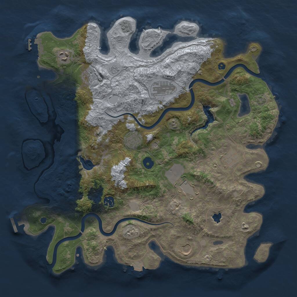 Rust Map: Procedural Map, Size: 4000, Seed: 2141473080, 15 Monuments