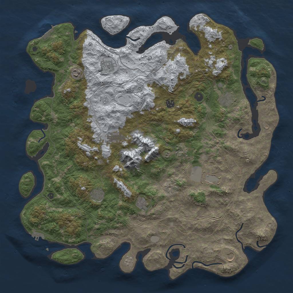 Rust Map: Procedural Map, Size: 5000, Seed: 12135, 20 Monuments