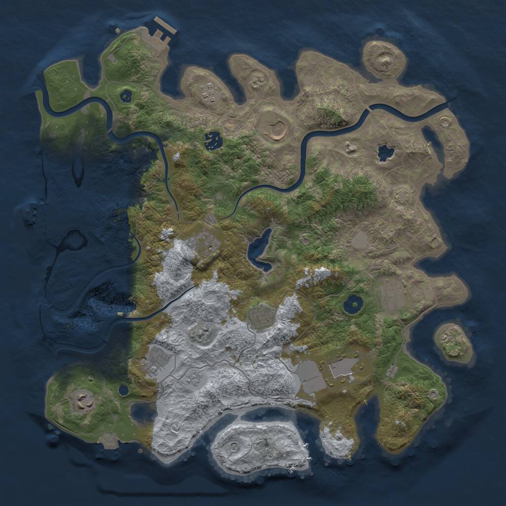 Rust Map: Procedural Map, Size: 4000, Seed: 1895, 15 Monuments