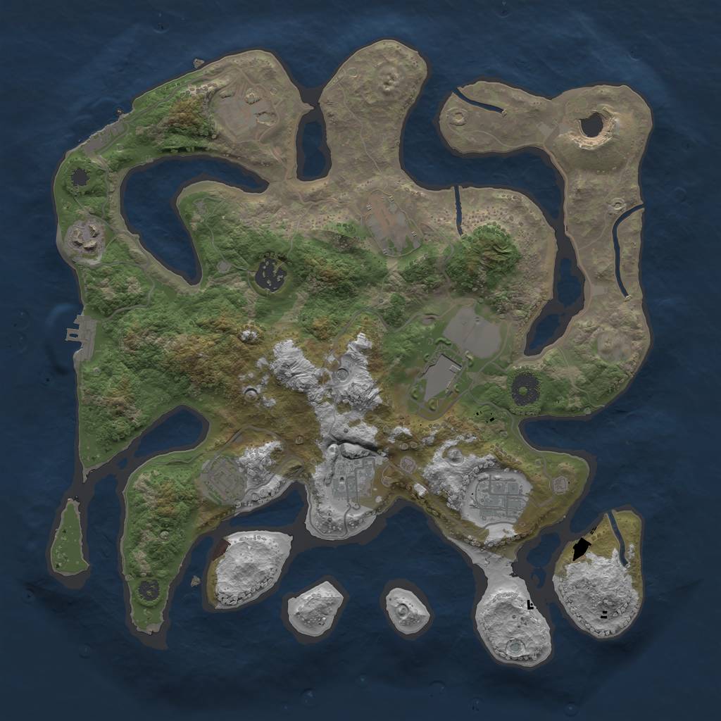 Rust Map: Procedural Map, Size: 3500, Seed: 515492, 14 Monuments