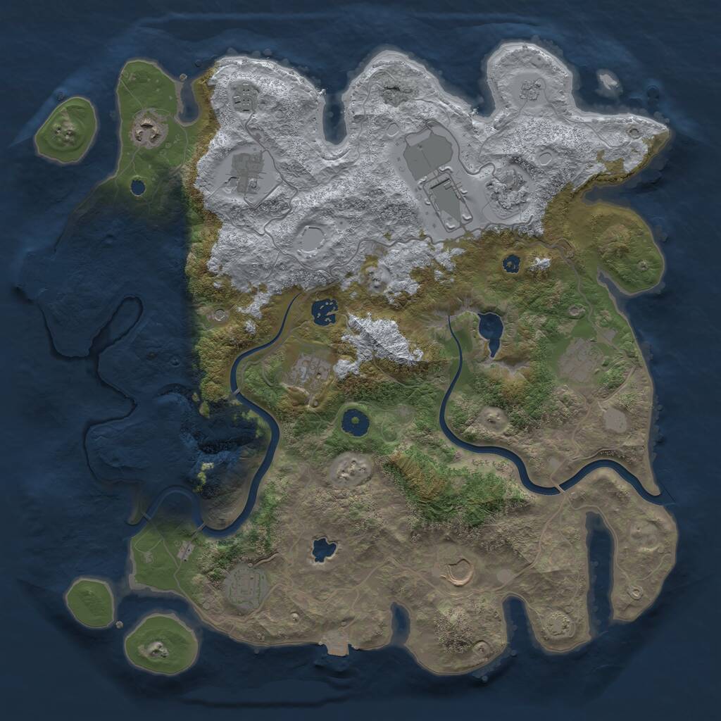 Rust Map: Procedural Map, Size: 4000, Seed: 2405793, 15 Monuments
