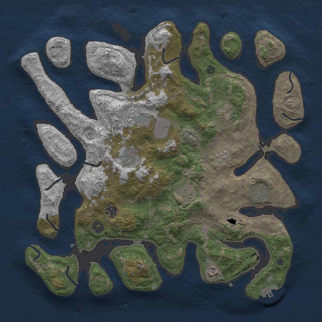 Rust Map: Procedural Map, Size: 4000, Seed: 11211951, 12 Monuments