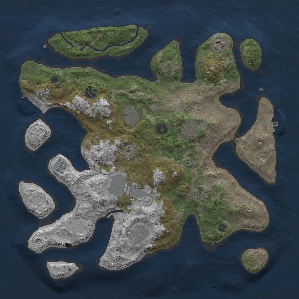 Rust Map: Procedural Map, Size: 3750, Seed: 6942069, 16 Monuments