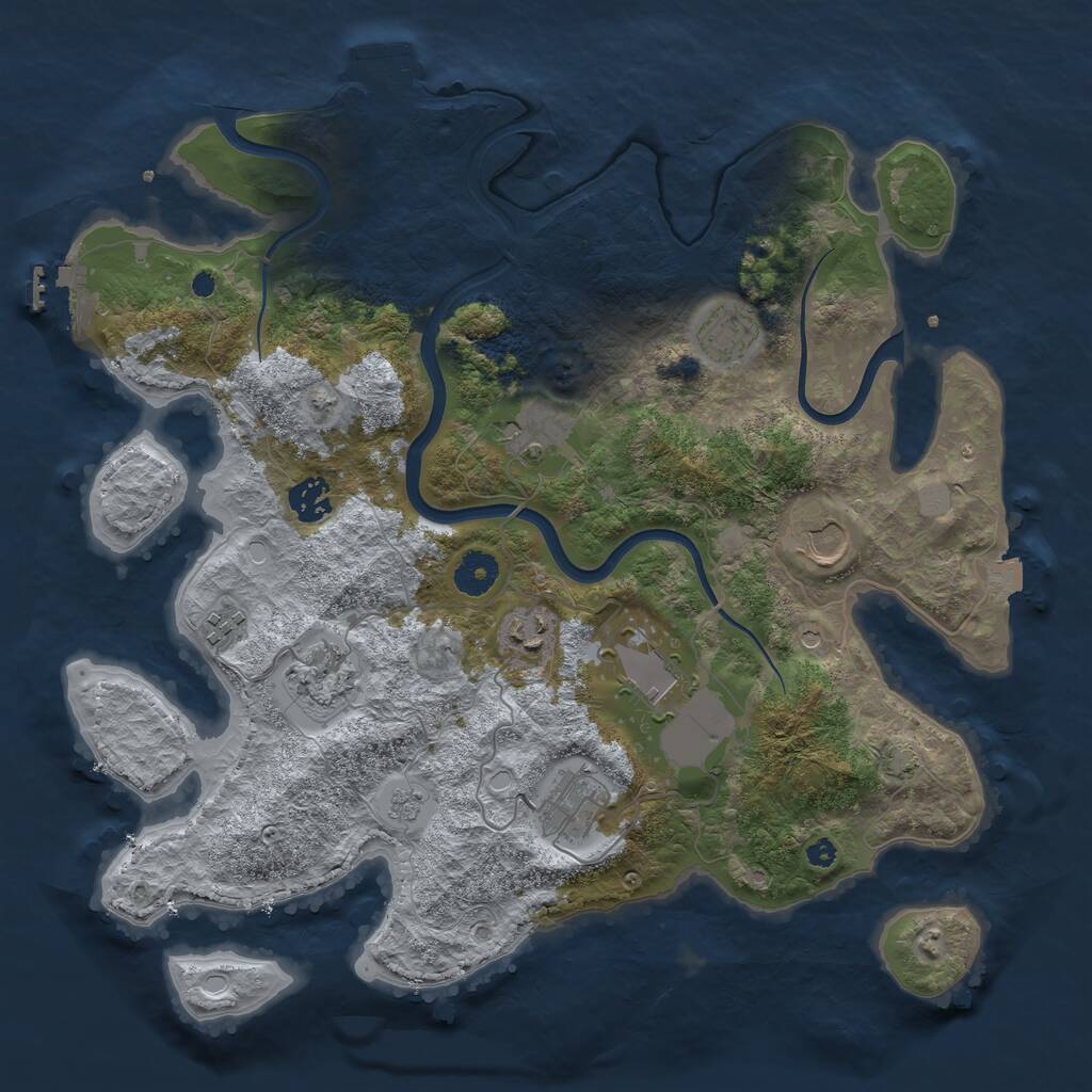 Rust Map: Procedural Map, Size: 3750, Seed: 6942069, 15 Monuments