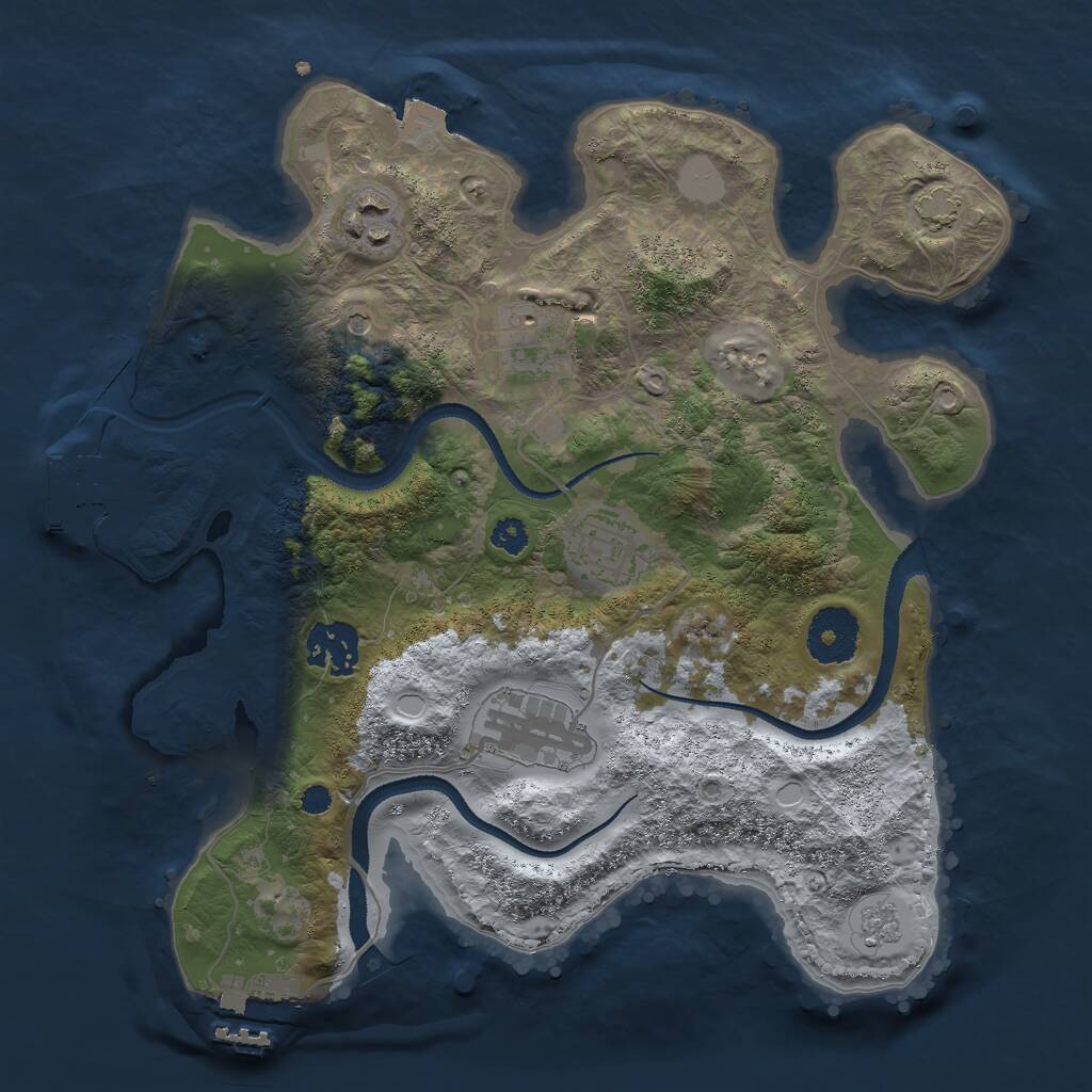 Rust Map: Procedural Map, Size: 3000, Seed: 1267574482, 11 Monuments