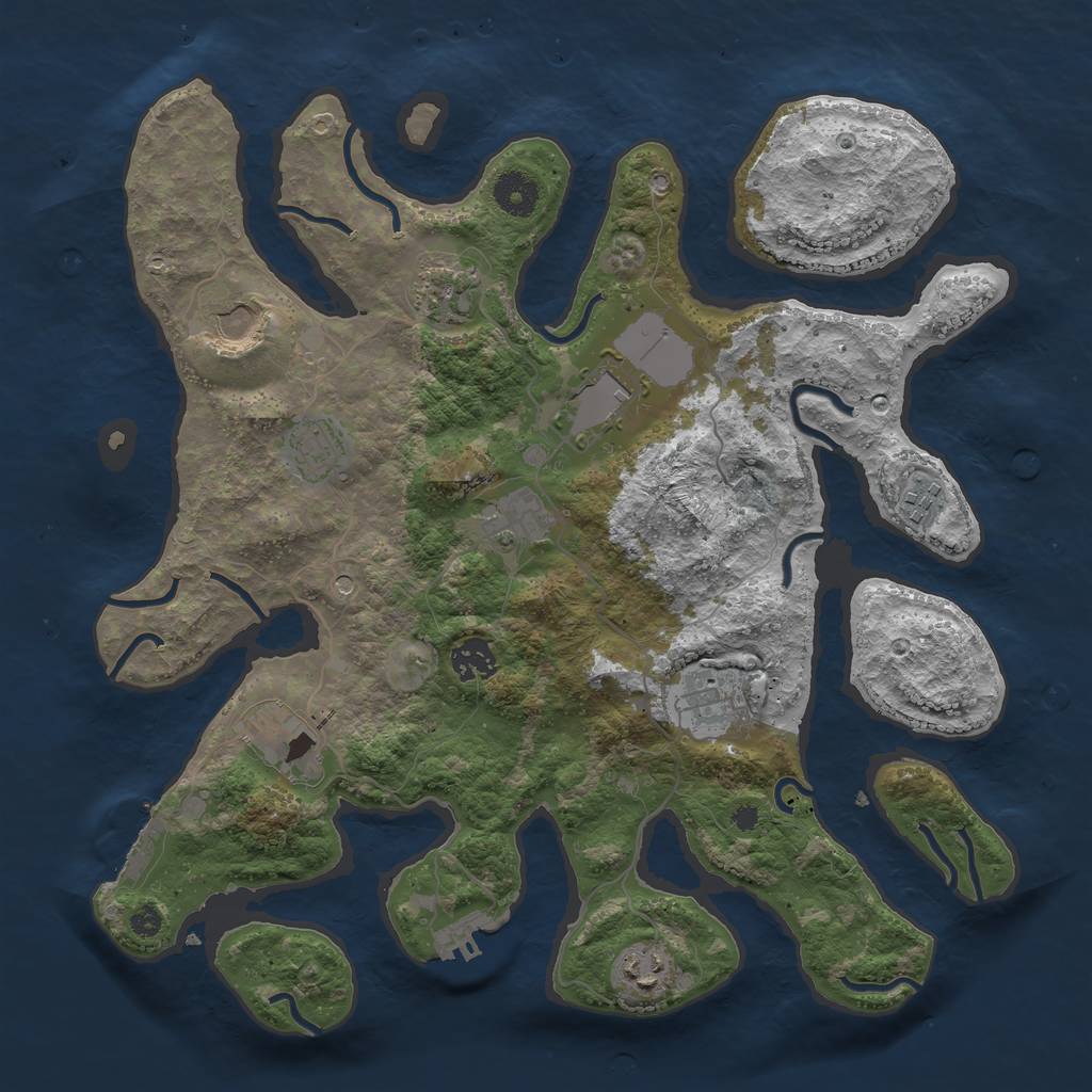 Rust Map: Procedural Map, Size: 3700, Seed: 359234, 15 Monuments