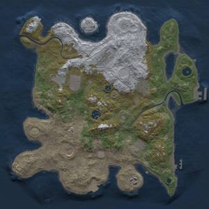 Thumbnail Rust Map: Procedural Map, Size: 3500, Seed: 29364, 13 Monuments