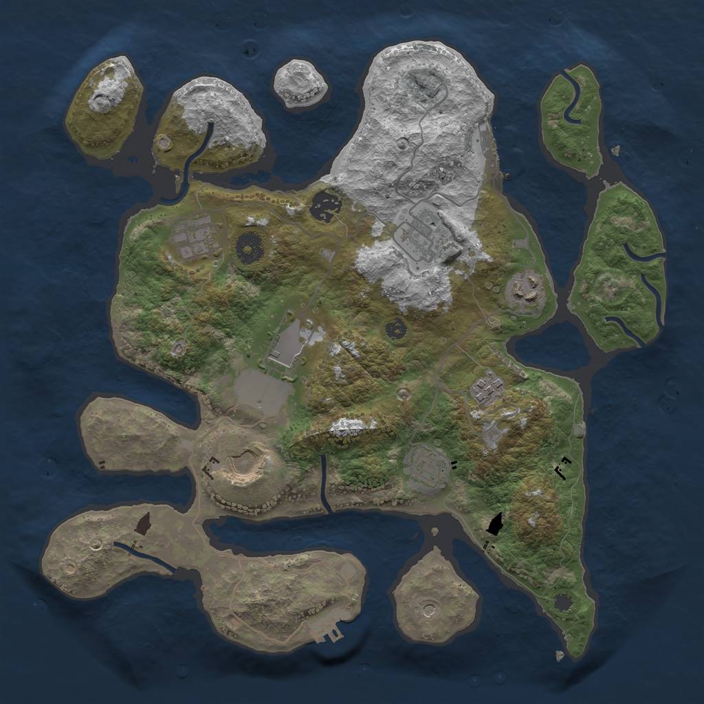 Rust Map: Procedural Map, Size: 3500, Seed: 29364, 13 Monuments