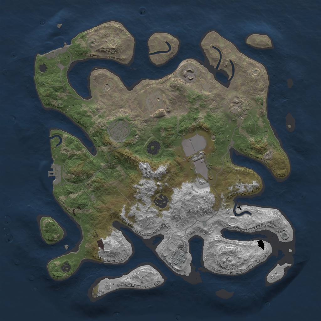 Rust Map: Procedural Map, Size: 3500, Seed: 98732957, 15 Monuments