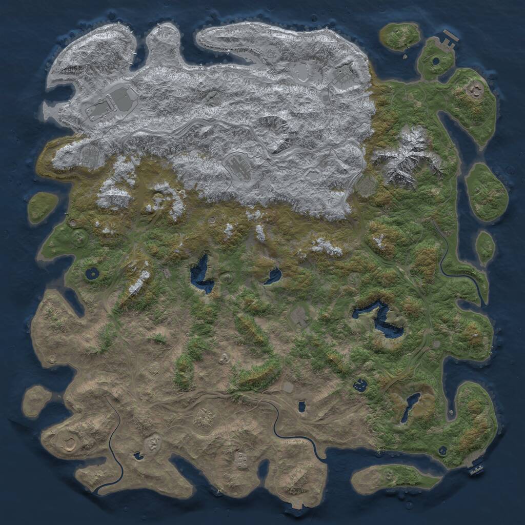 Rust Map: Procedural Map, Size: 6000, Seed: 20201202, 17 Monuments