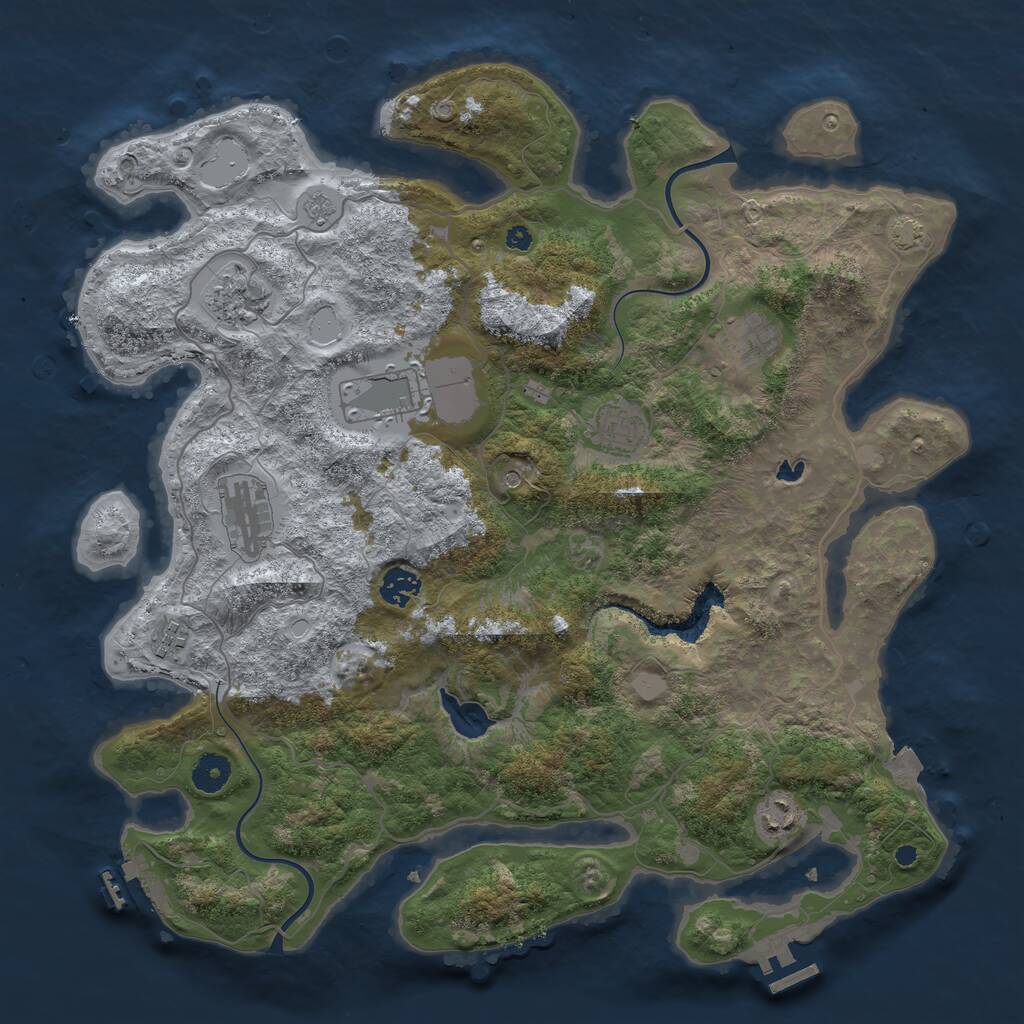 Rust Map: Procedural Map, Size: 4000, Seed: 1971516289, 14 Monuments