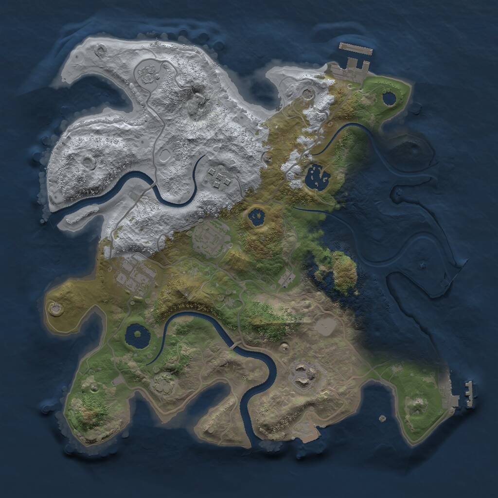 Rust Map: Procedural Map, Size: 3000, Seed: 403064588, 11 Monuments
