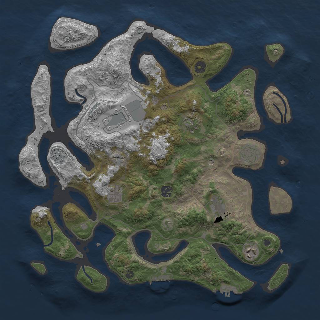 Rust Map: Procedural Map, Size: 4000, Seed: 2013937699, 19 Monuments