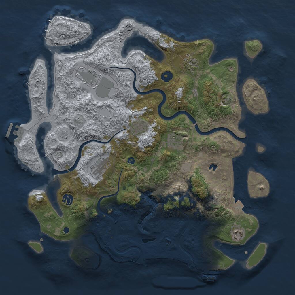 Rust Map: Procedural Map, Size: 4000, Seed: 2013937699, 14 Monuments