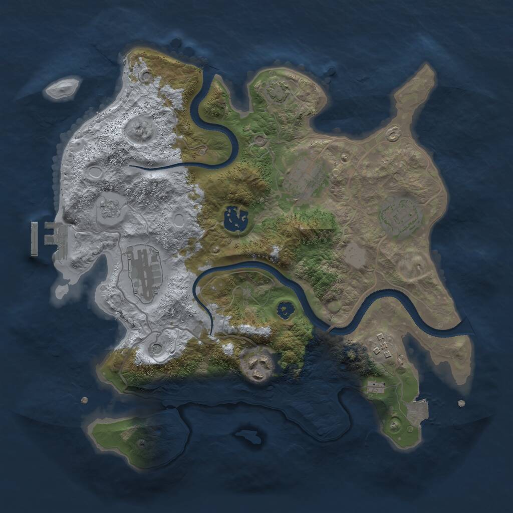 Rust Map: Procedural Map, Size: 3000, Seed: 1278269568, 11 Monuments