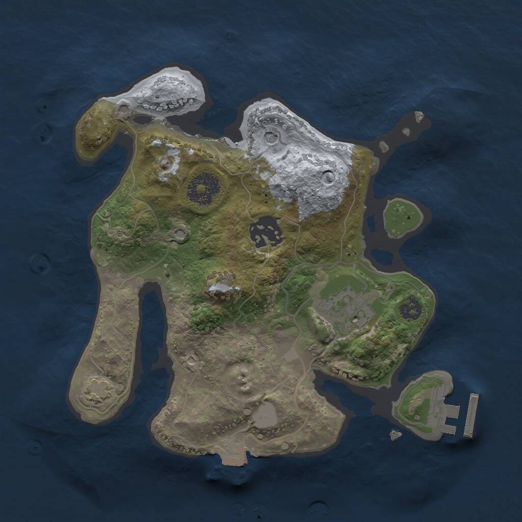 Rust Map: Procedural Map, Size: 2400, Seed: 233, 6 Monuments