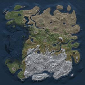 Thumbnail Rust Map: Procedural Map, Size: 4500, Seed: 1489761254, 17 Monuments