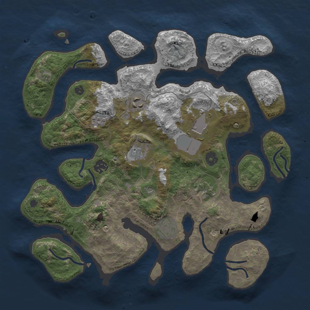 Rust Map: Procedural Map, Size: 3500, Seed: 924542336, 10 Monuments