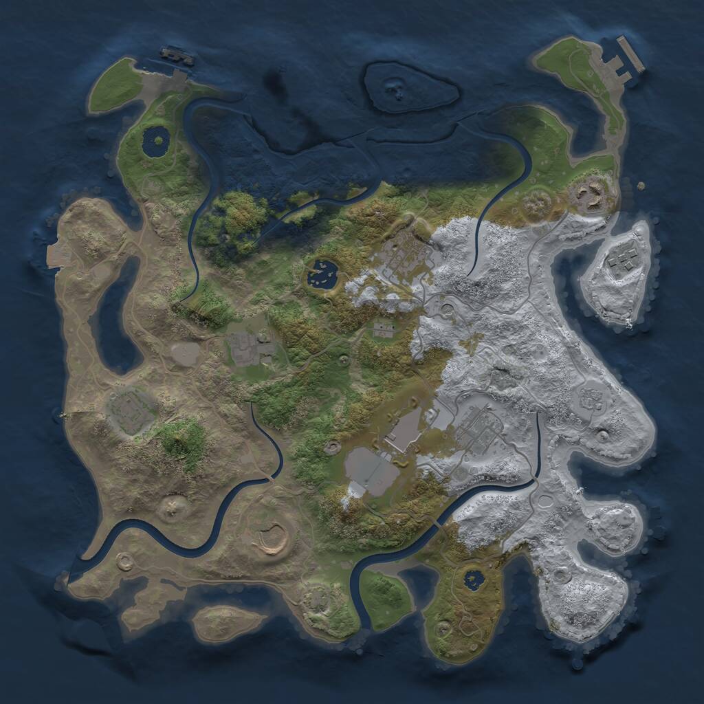 Rust Map: Procedural Map, Size: 3500, Seed: 22122020, 15 Monuments