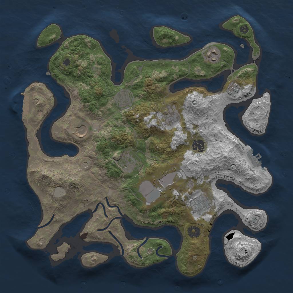 Rust Map: Procedural Map, Size: 3500, Seed: 22122020, 17 Monuments