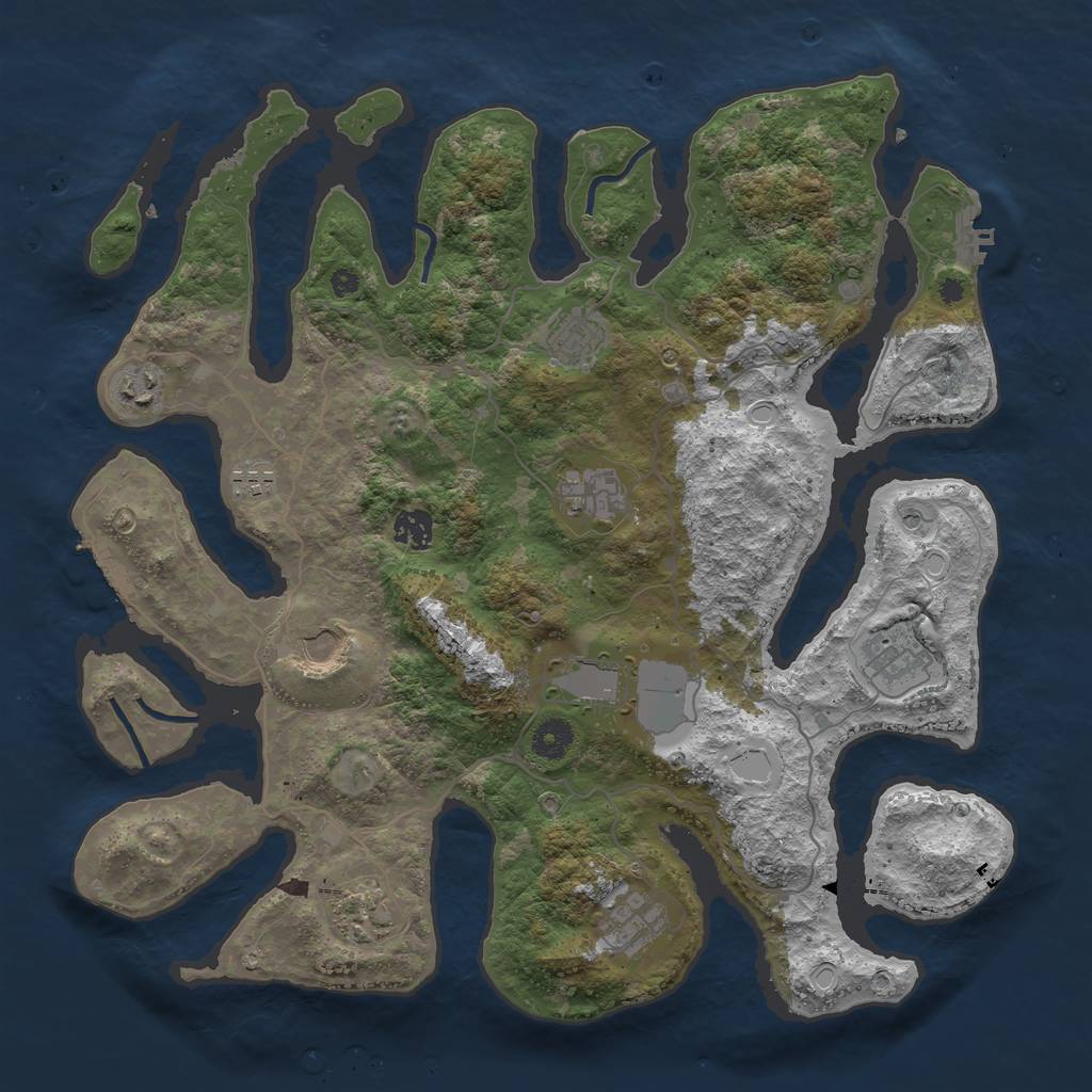 Rust Map: Procedural Map, Size: 4000, Seed: 21546485, 21 Monuments