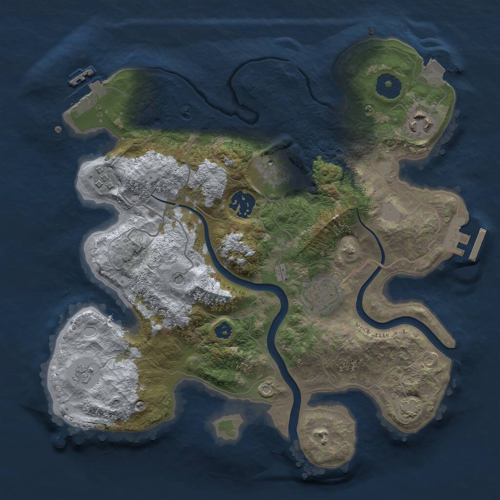 Rust Map: Procedural Map, Size: 3000, Seed: 60579072, 11 Monuments