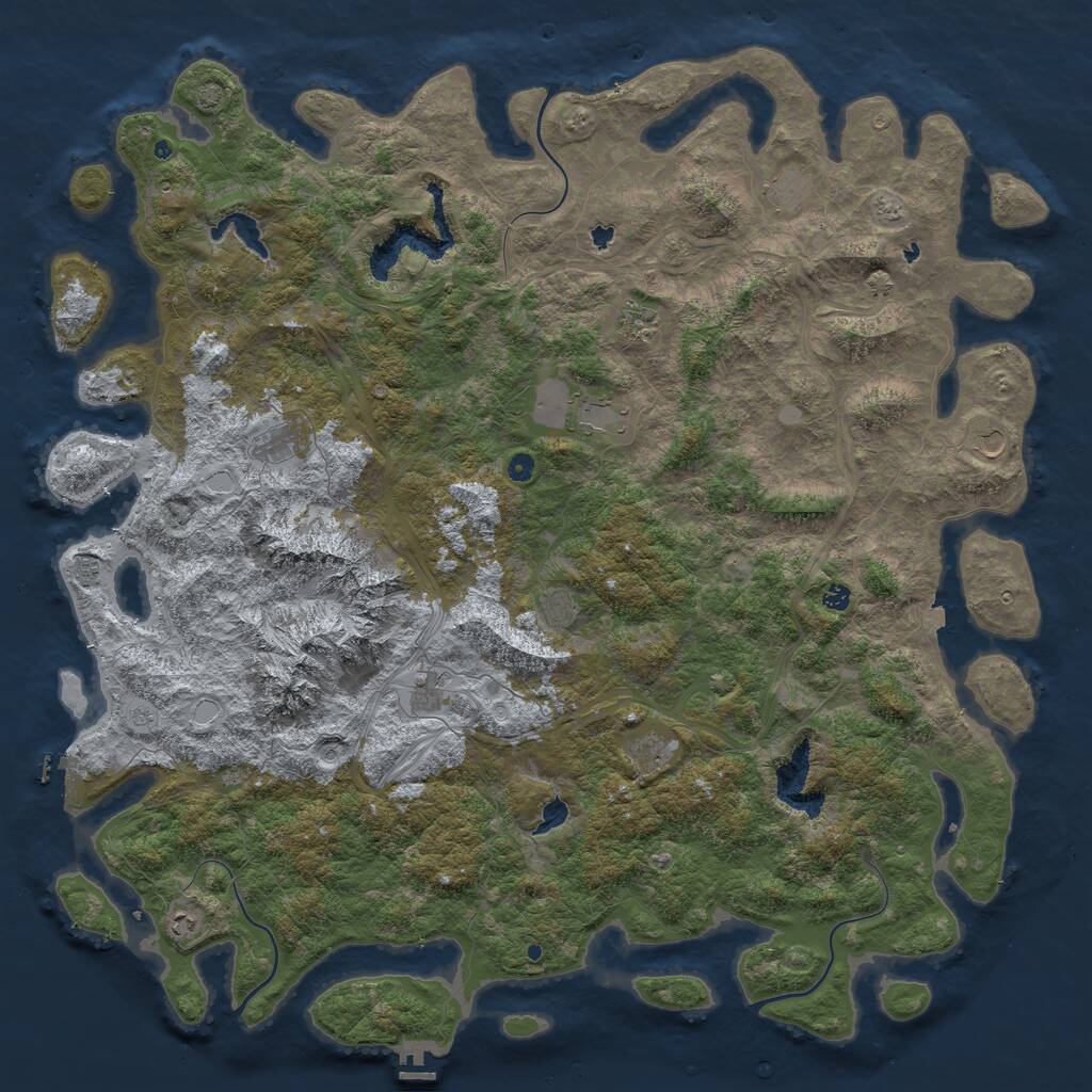 Rust Map: Procedural Map, Size: 6000, Seed: 2345436, 17 Monuments